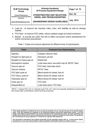 Hydrotreating Systems Selection, Sizing and Troubleshooting | PDF