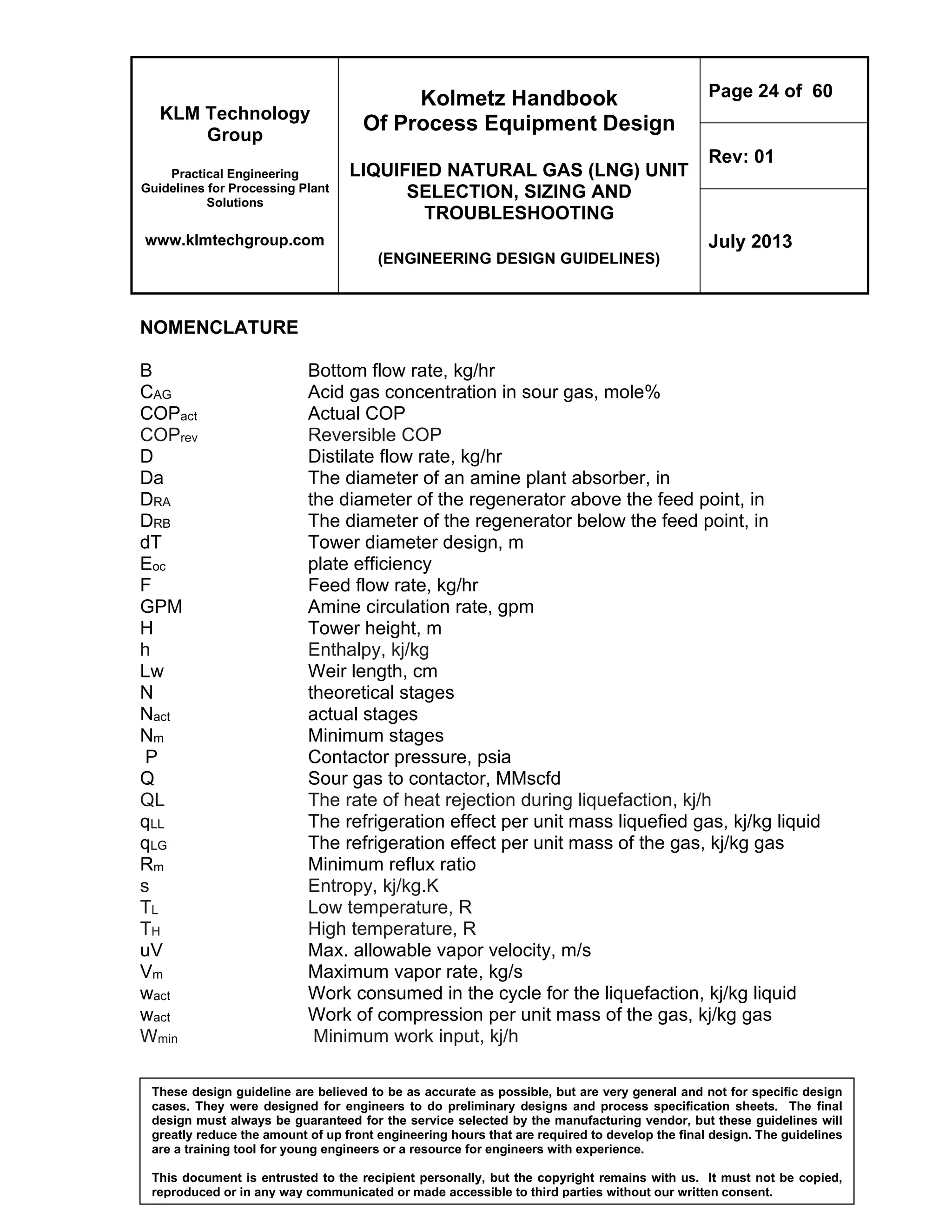 Lng Specifications.pdf Liquified Natural Gas Units Selection, Sizing and Troubleshooting | PDF