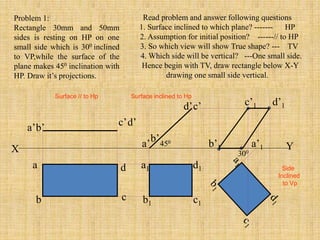 Engineering Drawing focus on projection of planes | PPT