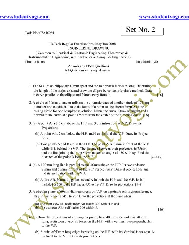 Engineering Drawing Jntu Model PDF