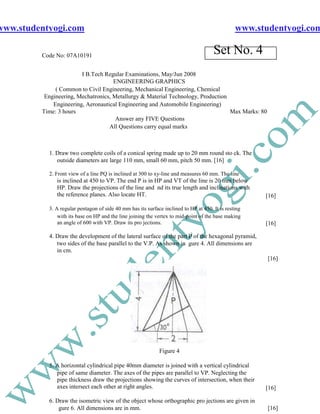Graphics Question Paper Engineering Graphics Jntu Model Paper{Www.Studentyogi.Com} | PDF