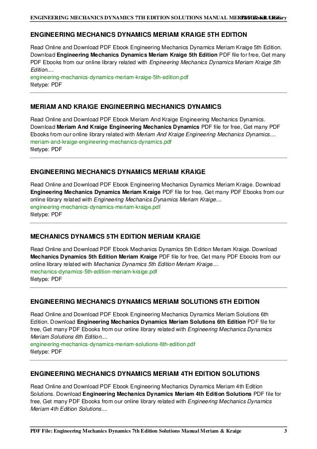 engineering mechanics dynamics 7th edition solution manual pdf