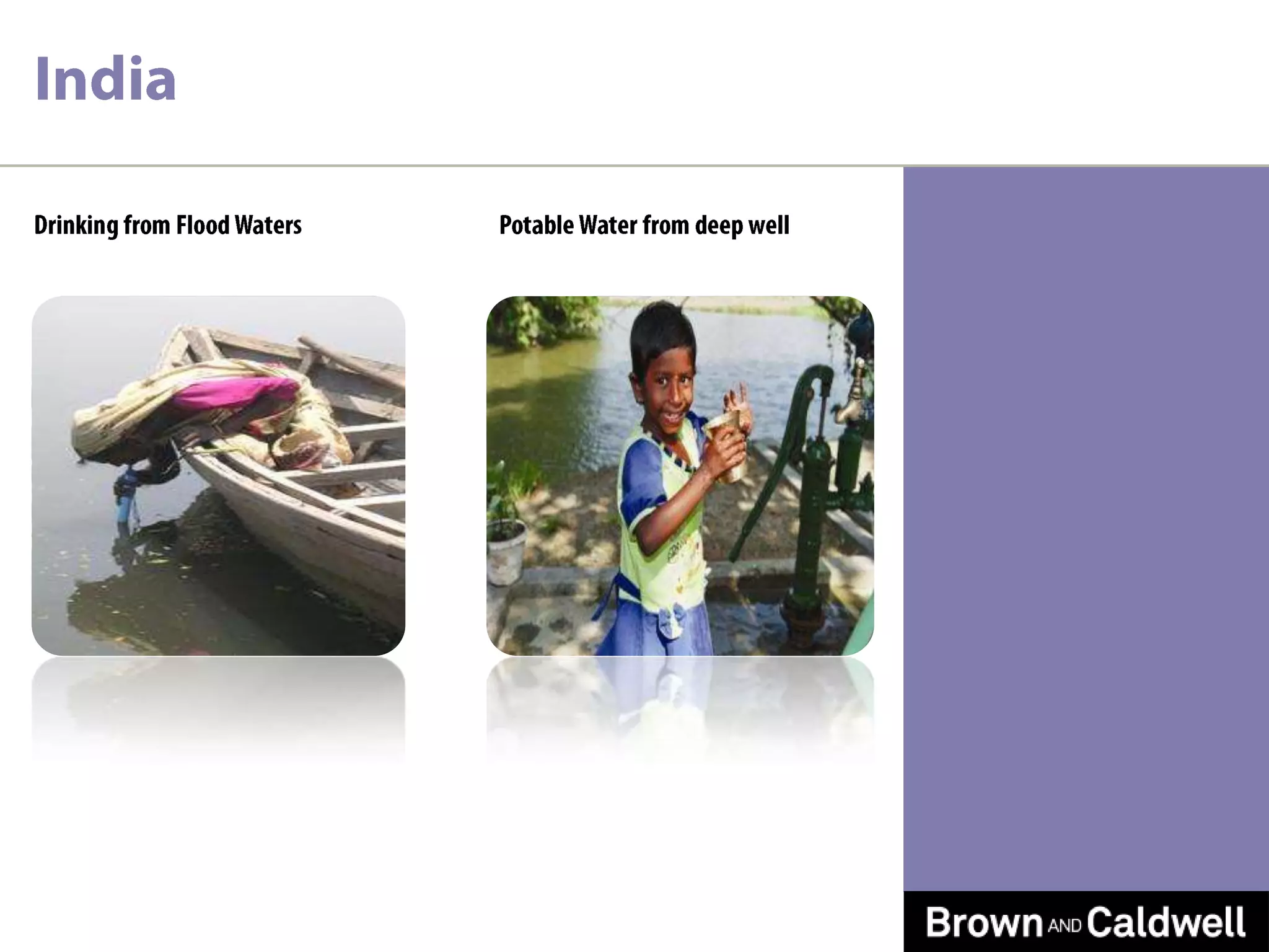 IndiaDrinking from Flood WatersPotable Water from deep well