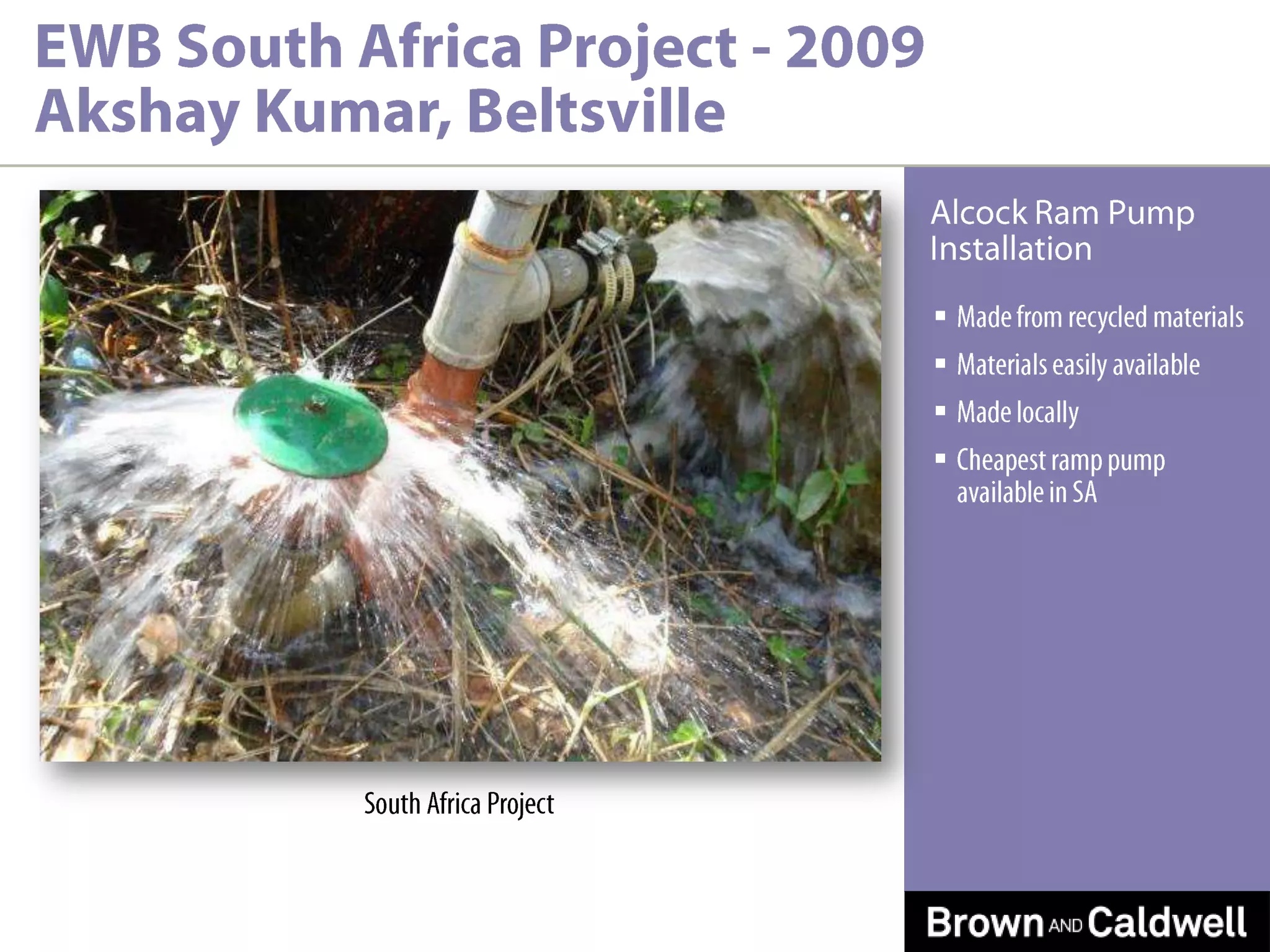 WFP Bolivia Project-2009 Robin Lee, Seattle36Potable Water Quality Testing  for municipalities around CochabambaTested for physical, chemical, and biological parametersTrained in-country WFP staff to continue monitoring programHelped developed future monitoring programMade recomm-endations based on water quality results