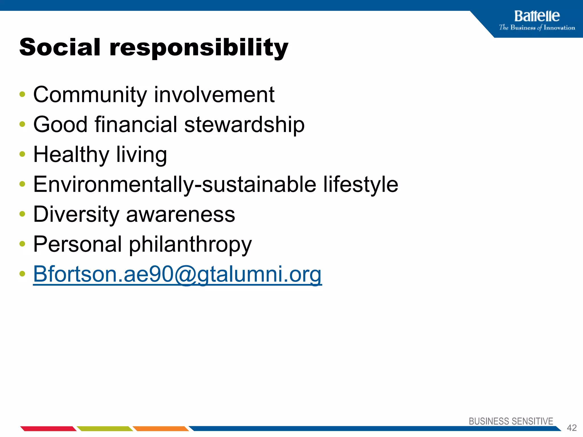 Community involvement discussionYou are a young engineer starting out in your first job.  You want to perform in a manner that reflects well upon yourself and your community and will allow you to advance.Your local NSBE Alumni Chapter needs a Secretary.Your house of worship has excellent services and a shortage of ushers.You’ve become aware of a fantastic inner-city tutoring program that needs volunteers.You believe in staying fit.You like to party.What choices would you make, and why?