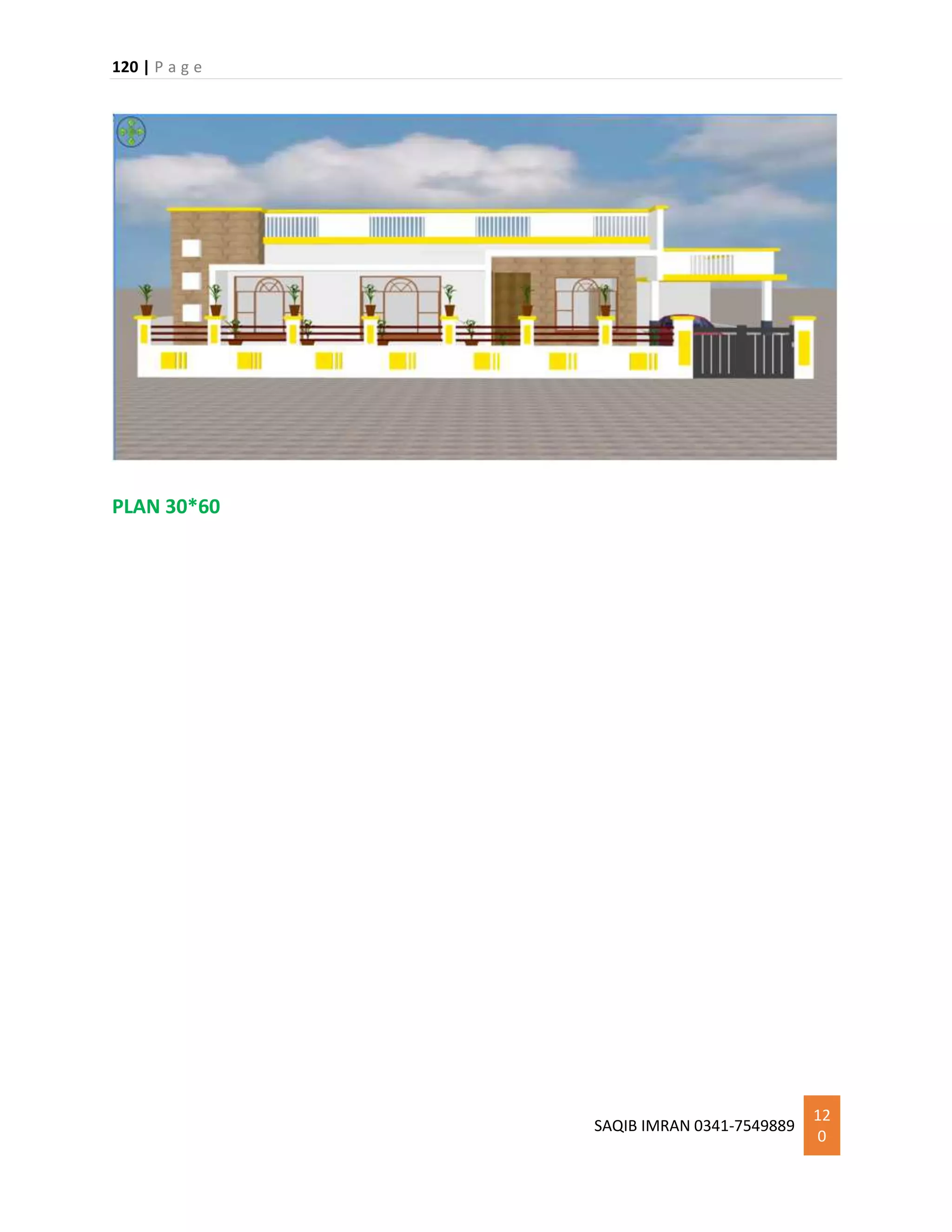 120 | P a g e
SAQIB IMRAN 0341-7549889
12
0
PLAN 30*60
 