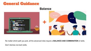 General Guidance
Balance
No matter which path you pick, all the advanced roles require a BALANCE AND COMBINATION of skills...