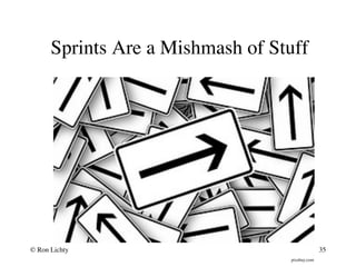 Sprints Are a Mishmash of Stuff
pixabay.com
© Ron Lichty 35
 