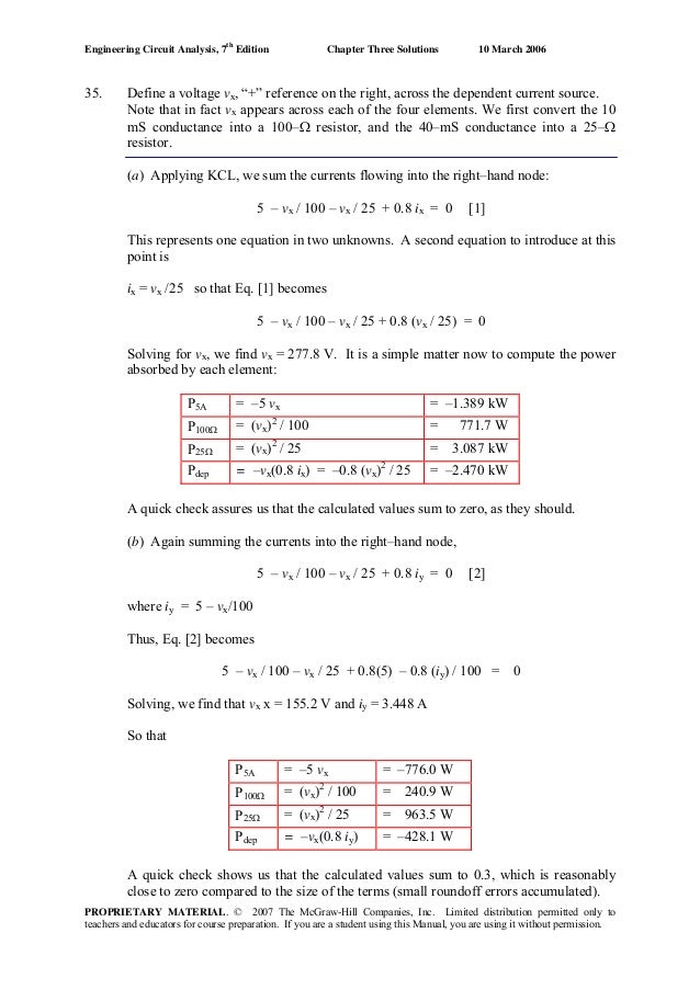 Engineering Circuit Analysis 7ed Solution Manual