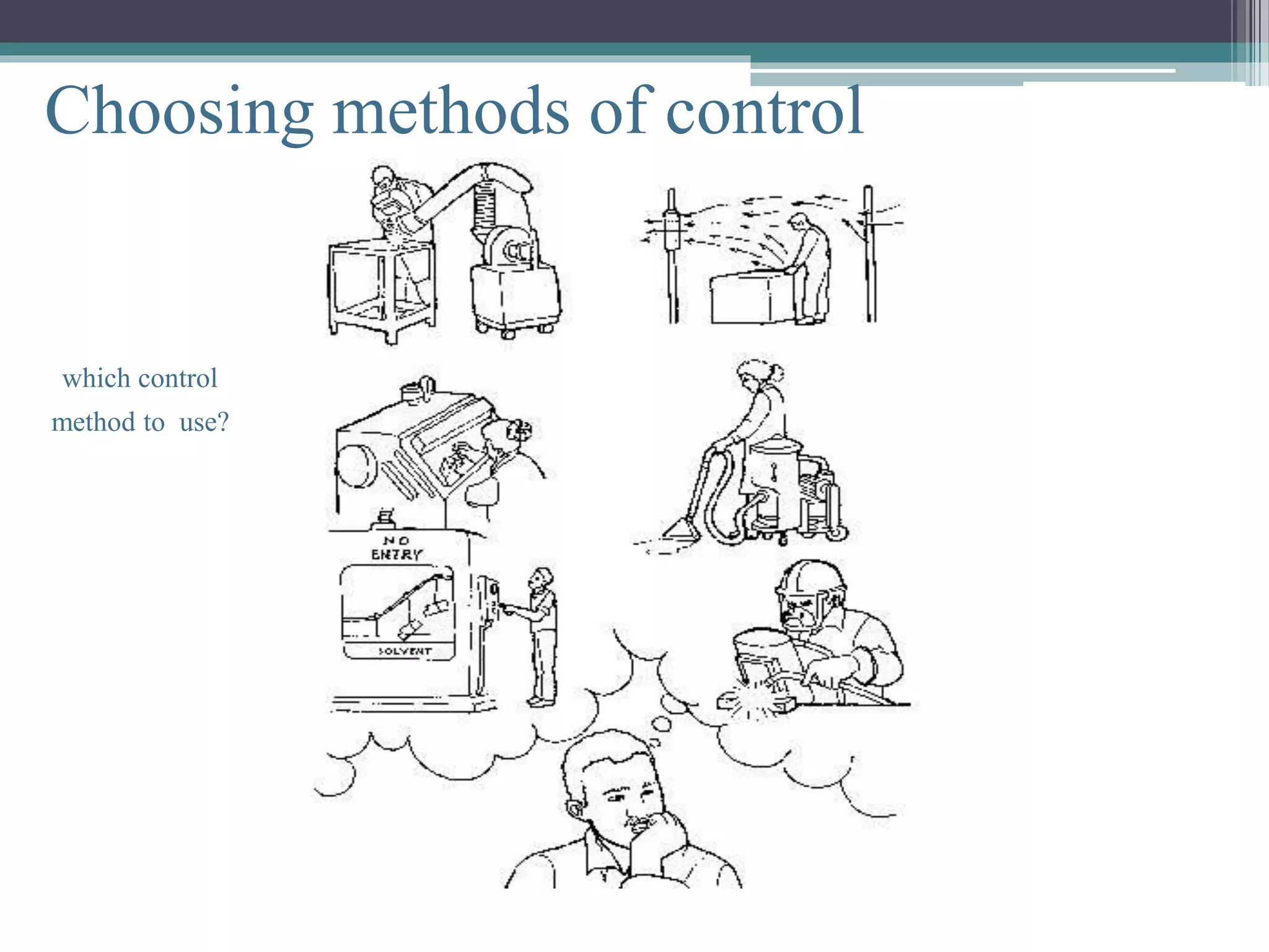 Choosing methods of control 
which control 
method to use? 
 