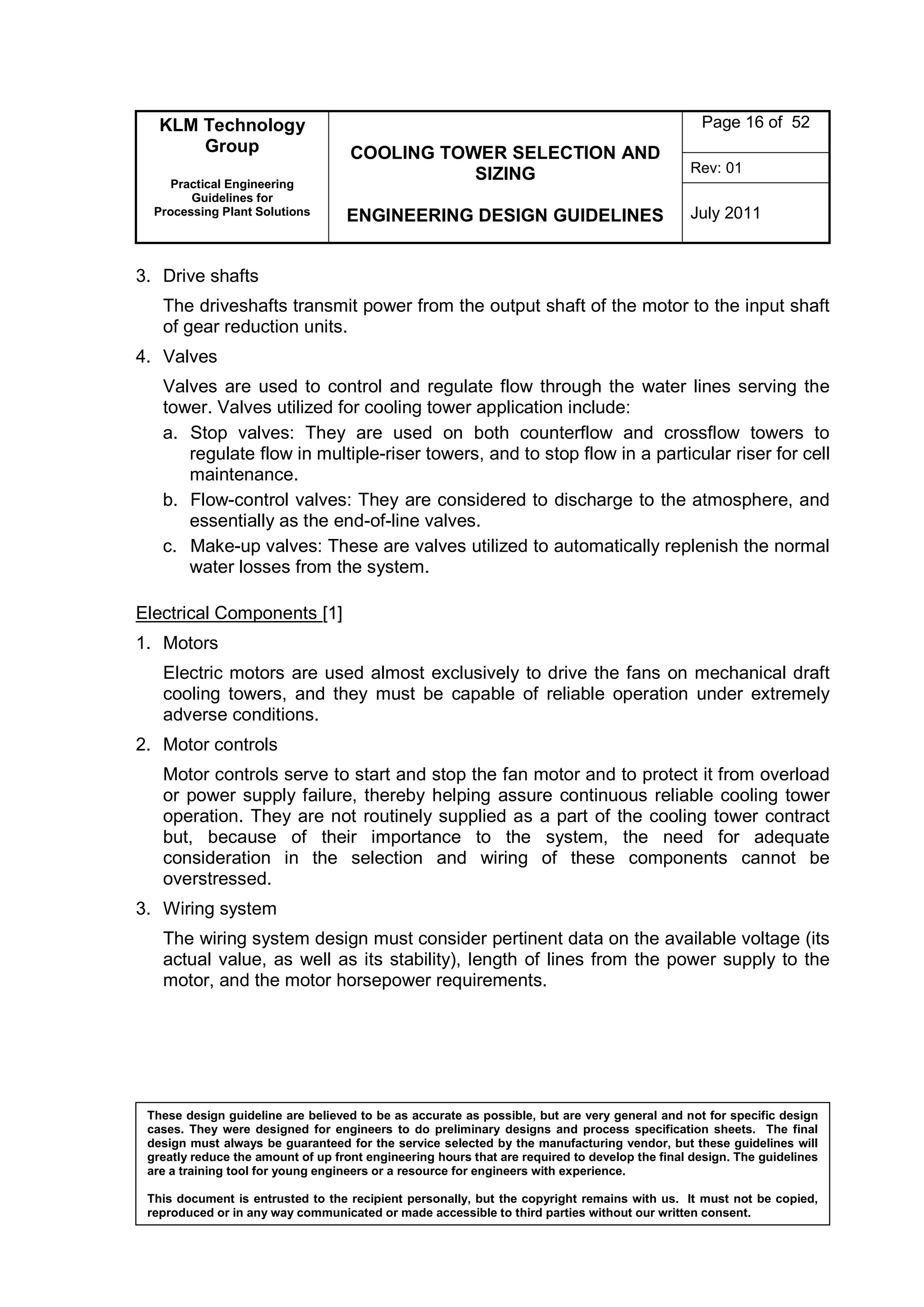 Engineering design guidelines cooling towers - rev01 | PDF