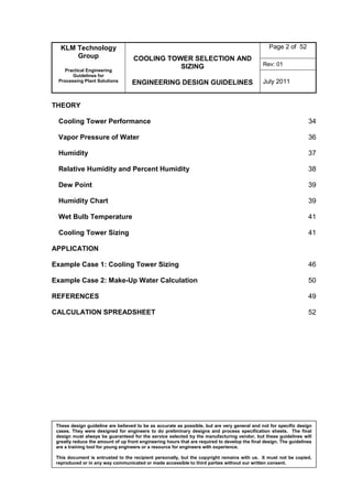 Engineering design guidelines cooling towers - rev01 | PDF
