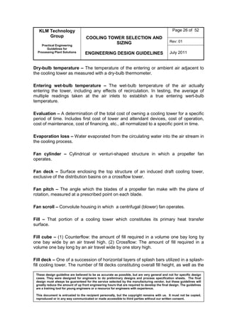 Engineering design guidelines cooling towers - rev01 | PDF