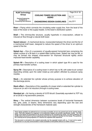 Engineering design guidelines cooling towers - rev01 | PDF