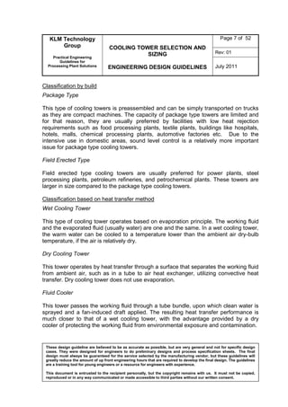 Engineering design guidelines cooling towers - rev01 | PDF