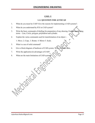 Engineering Drawing 100 Q.Ans