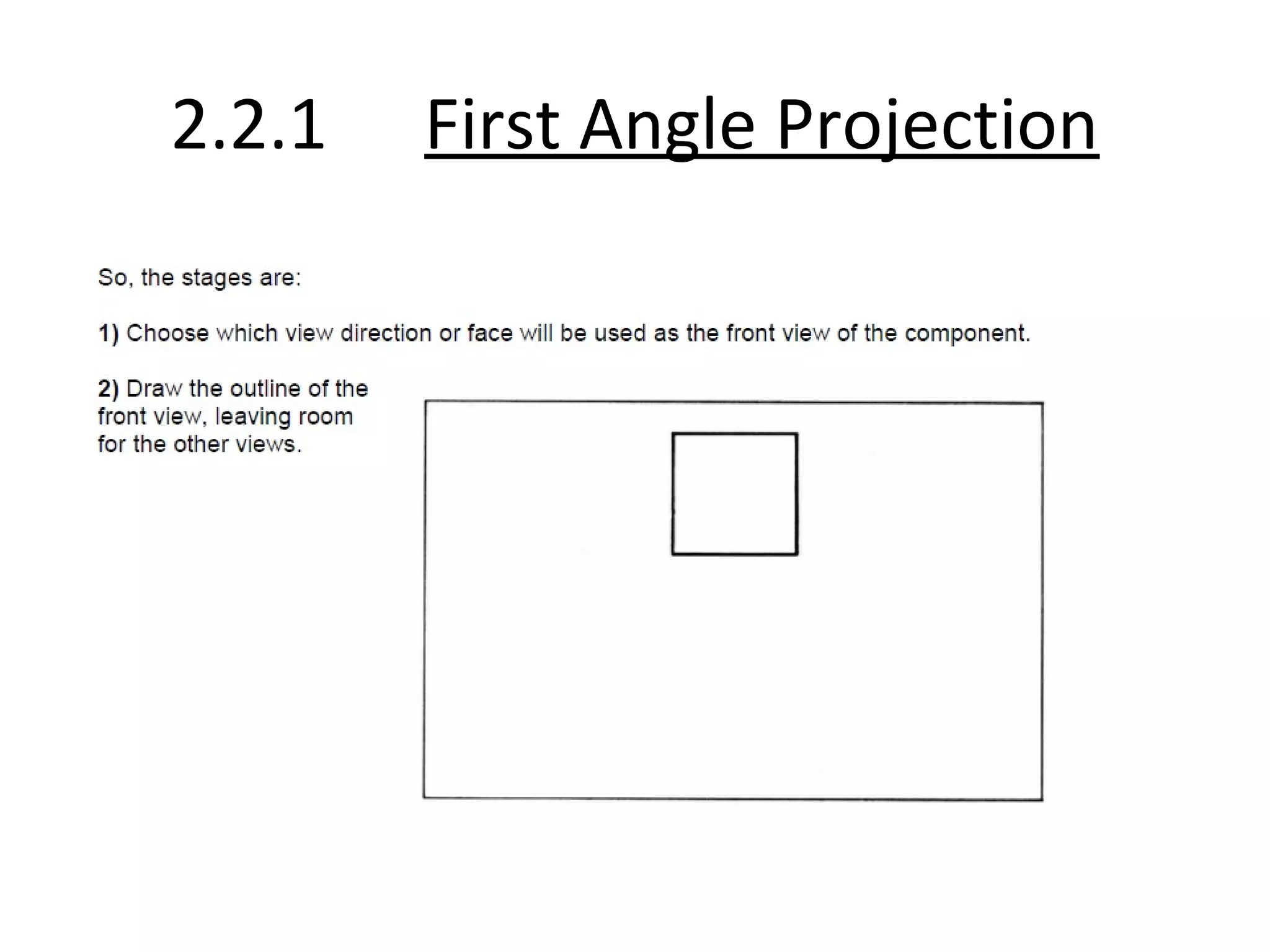 2.2.1 First Angle Projection
 