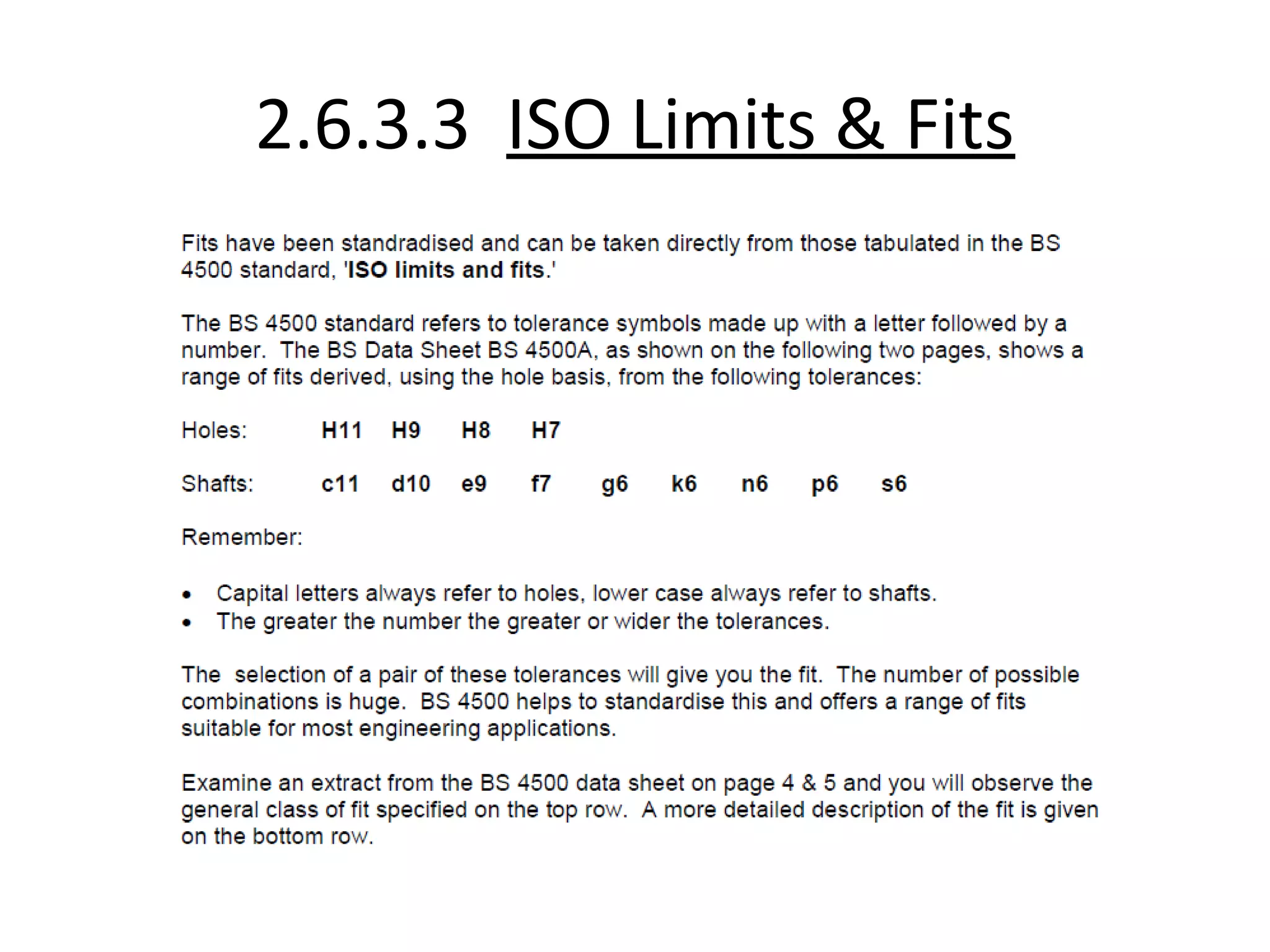 2.6.3.3 ISO Limits & Fits
 