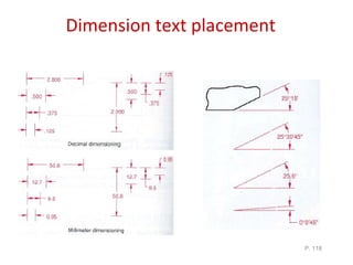 Dimension text placement P.  