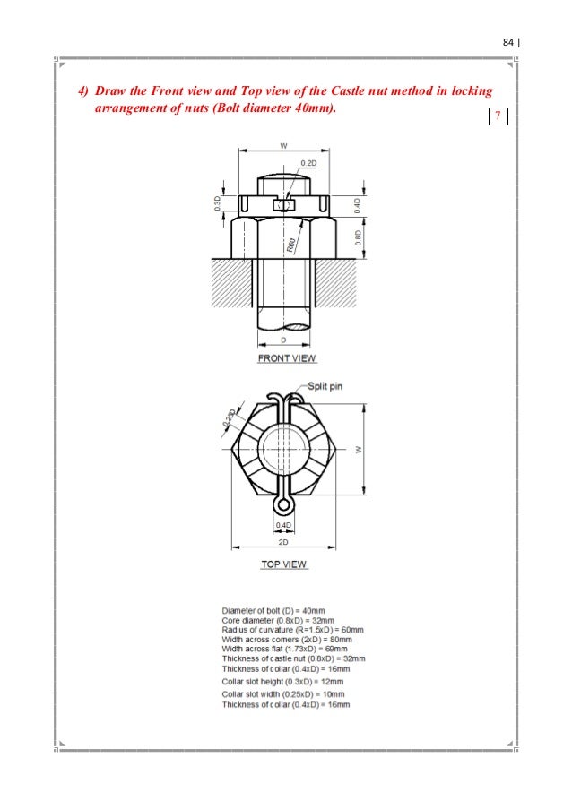 45 Draw The Following Neat Sketch Of Slotted Nut Jessiesurani