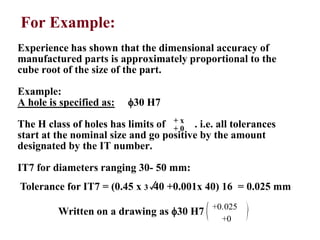 Part Dimensional Examples Engineering drawing notes_b | PPTX