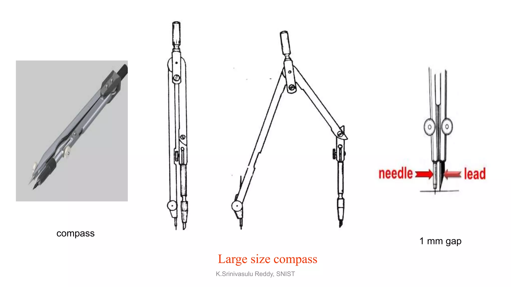 Large size compass
compass
1 mm gap
K.Srinivasulu Reddy, SNIST
 