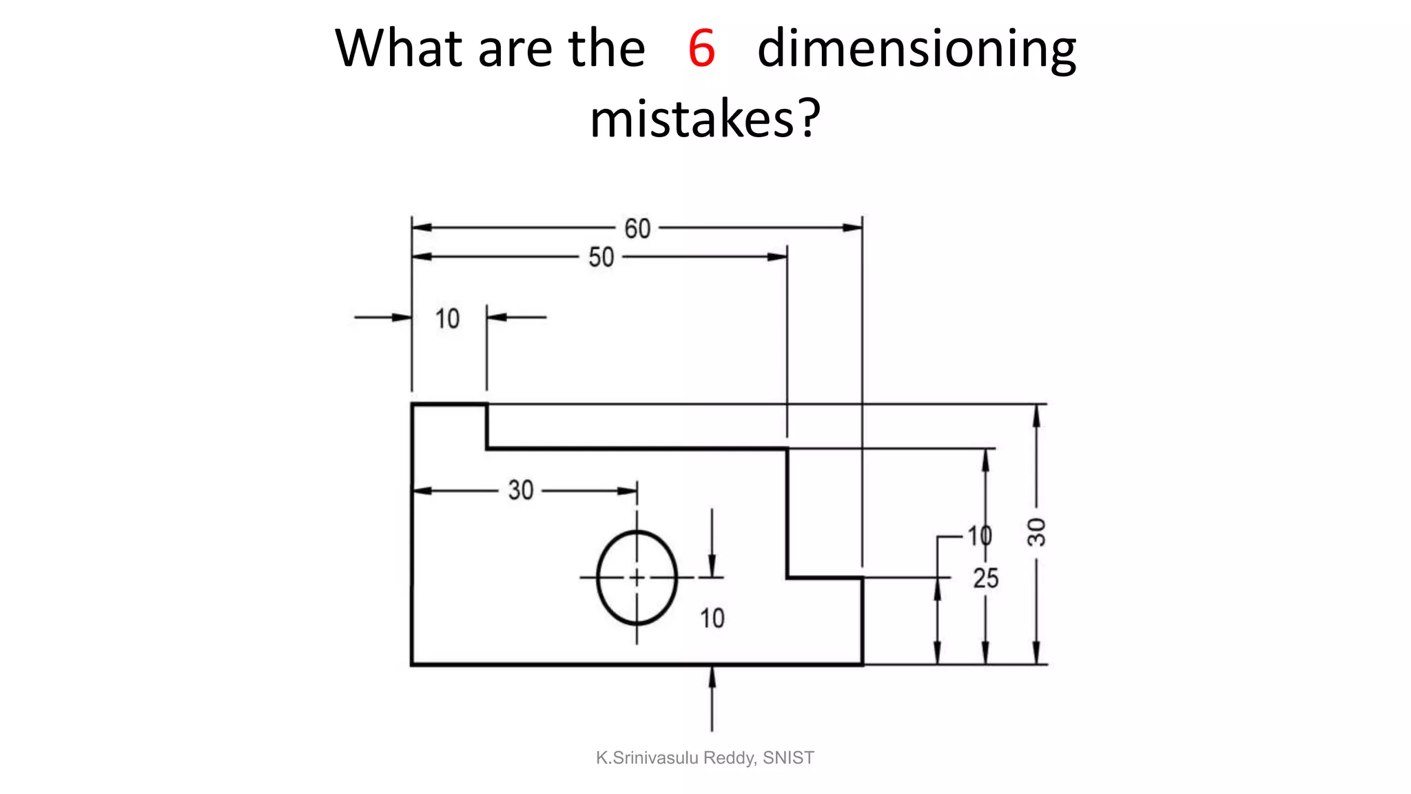 What are the 6 dimensioning
mistakes?
K.Srinivasulu Reddy, SNIST
 