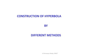 CONSTRUCTION OF HYPERBOLA
BY
DIFFERENT METHODS
K.Srinivasulu Reddy, SNIST
 