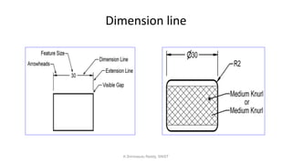 Dimension line
K.Srinivasulu Reddy, SNIST
 
