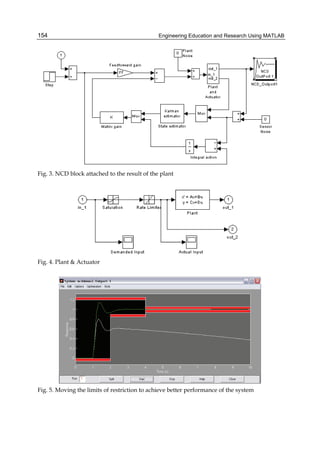 Engineering Education and Research Using MATLAB154
Fig. 3. NCD block attached to the result of the plant
Fig. 4. Plant & Actuator
Fig. 5. Moving the limits of restriction to achieve better performance of the system
 