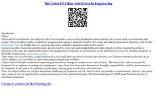 Engineering Ethics In Engineering | PDF