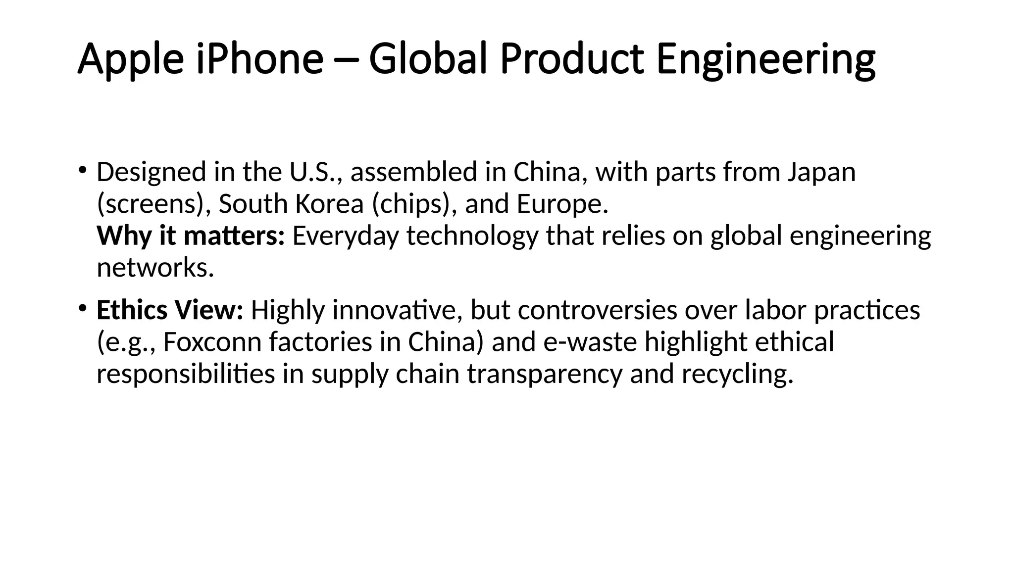 Case Studies on Global Engineering Practices | PPTX