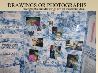 DRAWINGS OR PHOTOGRAPHS
– Photographs and drawings are an excellent idea.
 