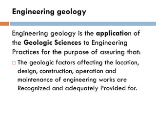 Comprehensive Introduction to Engineering Geology and Its Applications ...