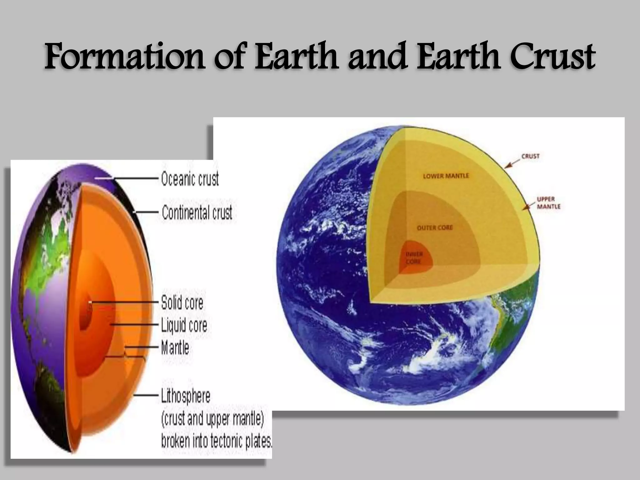 Formation of Earth and Earth Crust
 