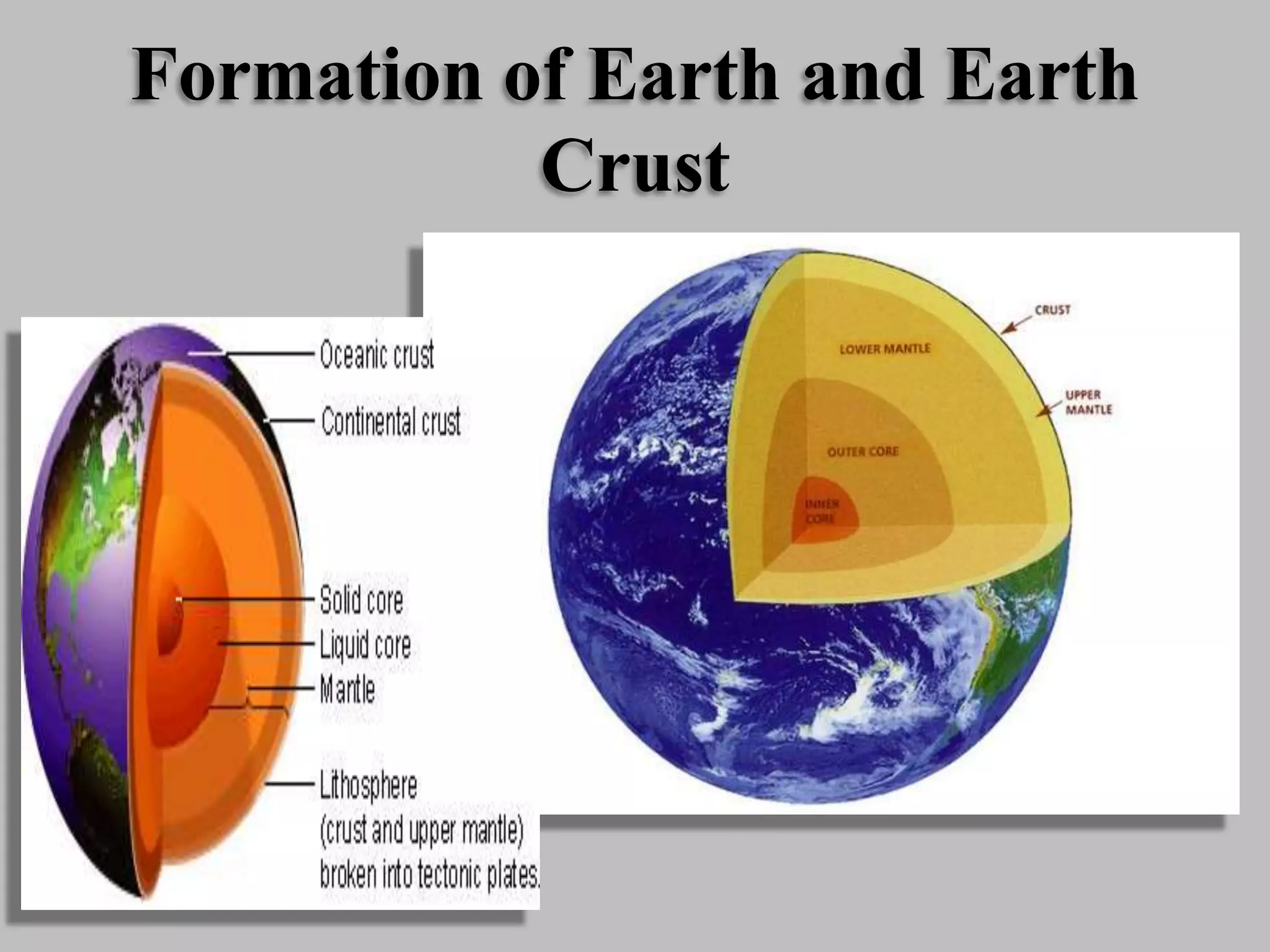 Formation of Earth and Earth
Crust
 
