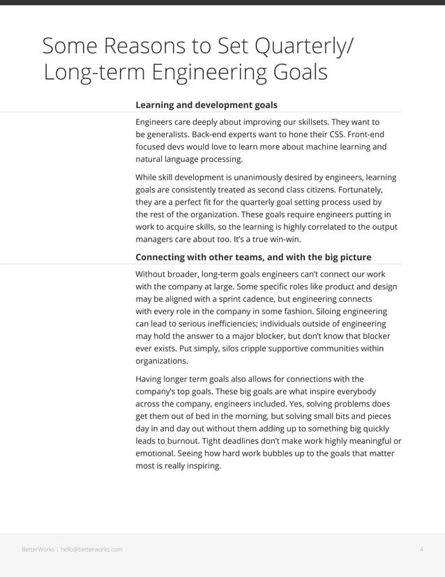Goal Examples for Engineers PDF