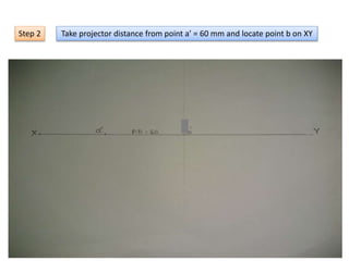 Take projector distance from point a’ = 60 mm and locate point b on XYStep 2