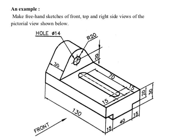Engineering graphics free hand sketch