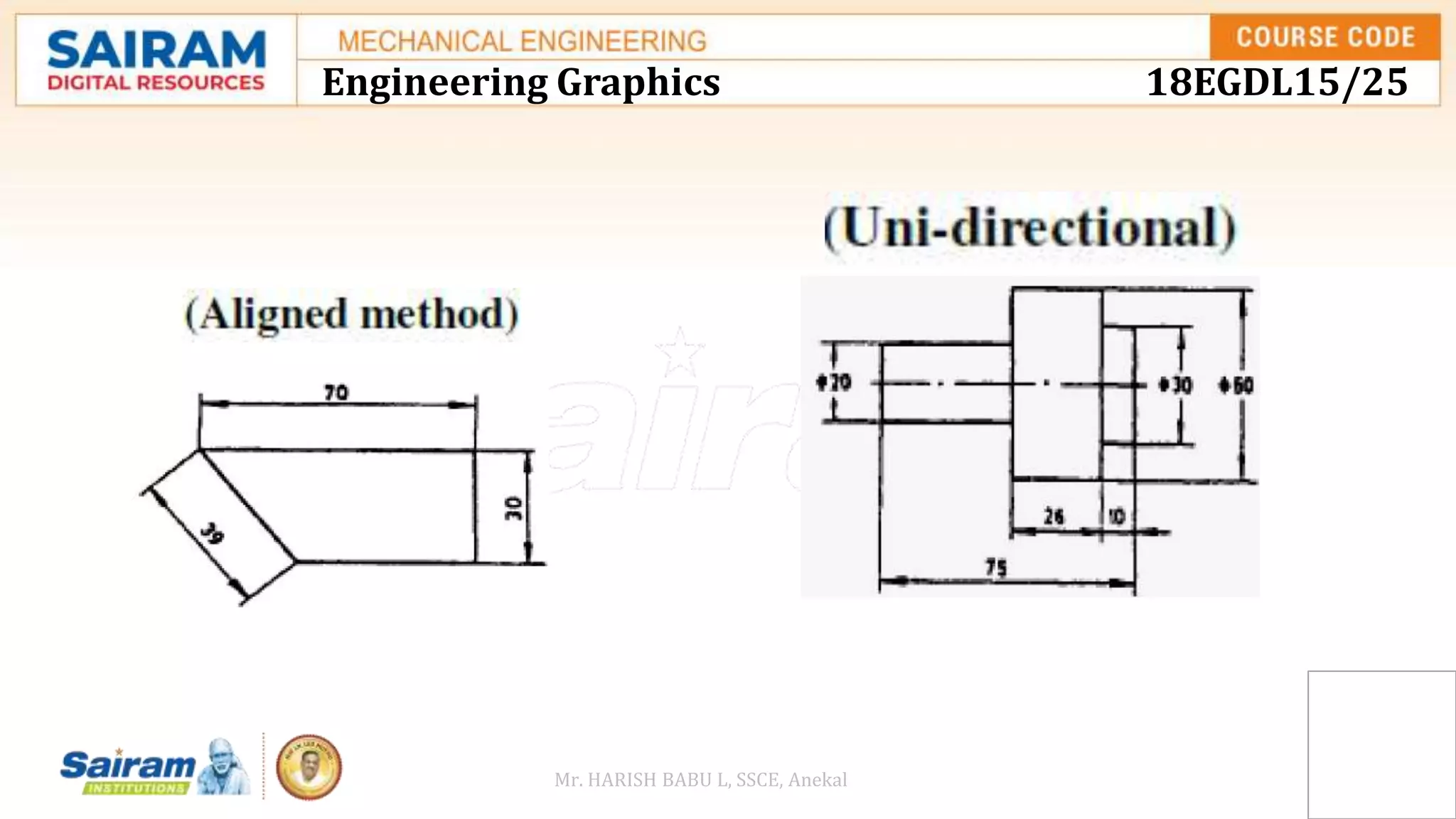 Engineering Graphics 18EGDL15/25
Mr. HARISH BABU L, SSCE, Anekal
 
