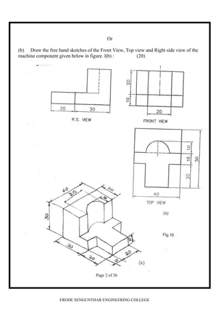 ENGINEERING GRAPHICS PREVIOUS YEAR QUESTIONS | PDF
