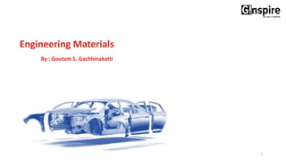Engineering Materials
By : Goutam S. Gachhinakatti
1
 