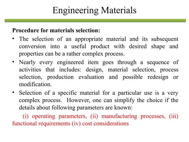 Introduction to Engineering materials properties | PPT