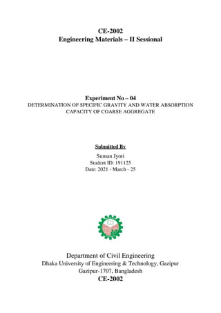 Engineering materials bsc. civil lab 14 report