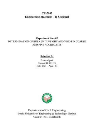 Engineering materials bsc. civil lab 14 report