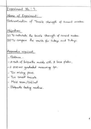 Engineering materials bsc. civil lab 14 report
