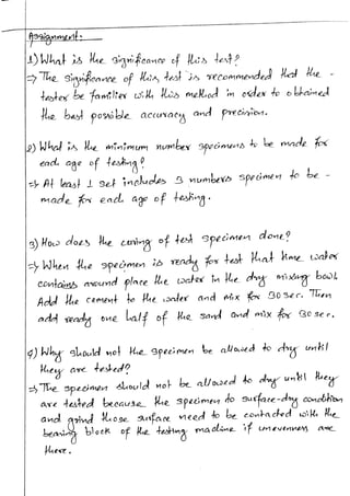 Engineering materials bsc. civil lab 14 report