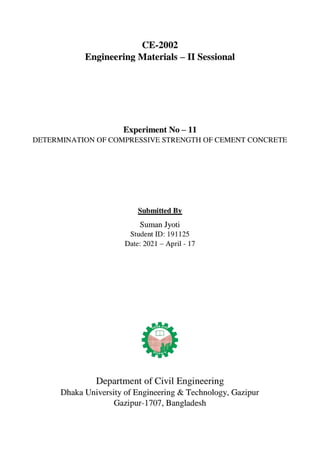 Engineering materials bsc. civil lab 14 report