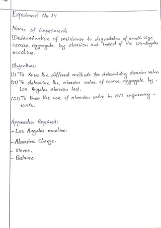 Engineering materials bsc. civil lab 14 report