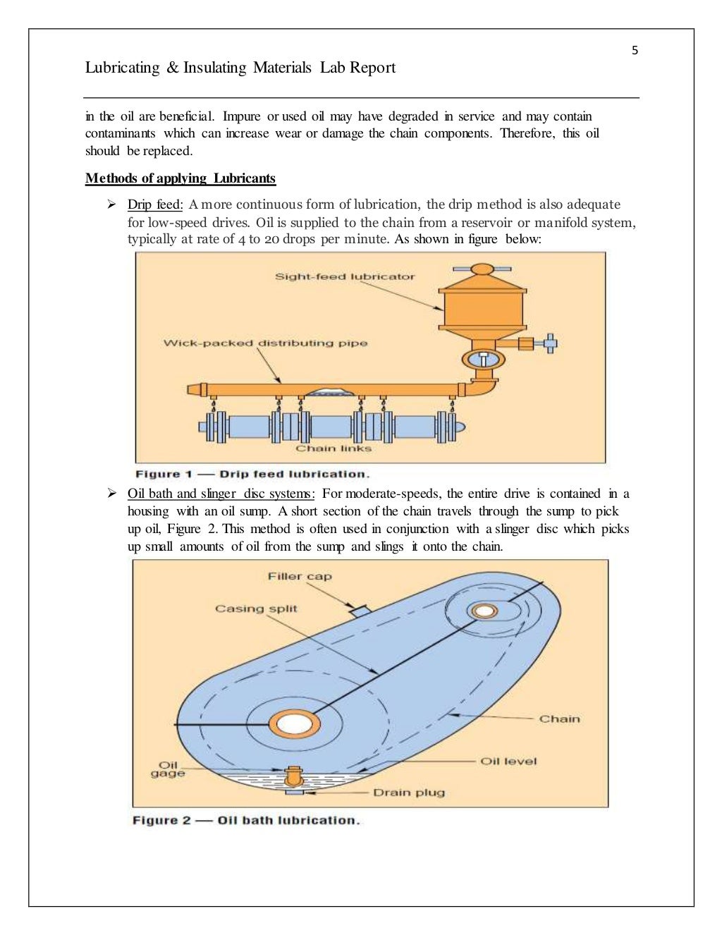 Engineering Materials Lab Report Lubricating Insulating Material s